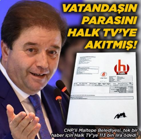 CHP’li Belediye Maltepelinin parasını Halk TV’ye akıtıyor!