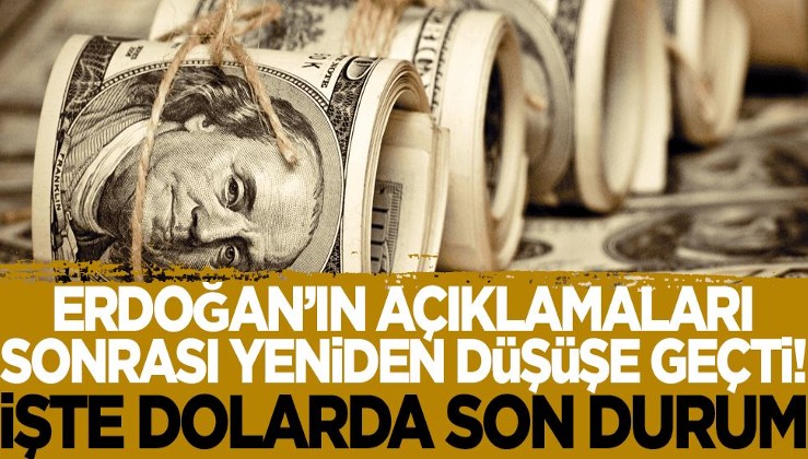 Cumhurbaşkanı Erdoğan’ın açıklamaları sonrası dolar yeniden düşüşe geçti!
