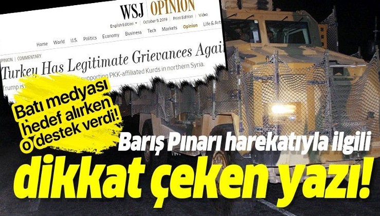 Batı medyası Türkiye'yi hedef alırken Wall Street Journal'dan destek geldi! Operasyonla ilgili dikkat çeken yazı!.