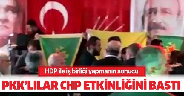 PKK'lılar CHP etkinliğini bastı! Polis olaya müdahale etti!.