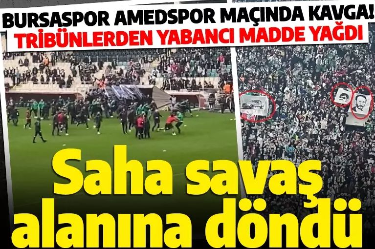 Bursaspor Amedspor maçında olaylar! Top çimlerde kalmıyor! Sahanın içi yabancı madde dolu