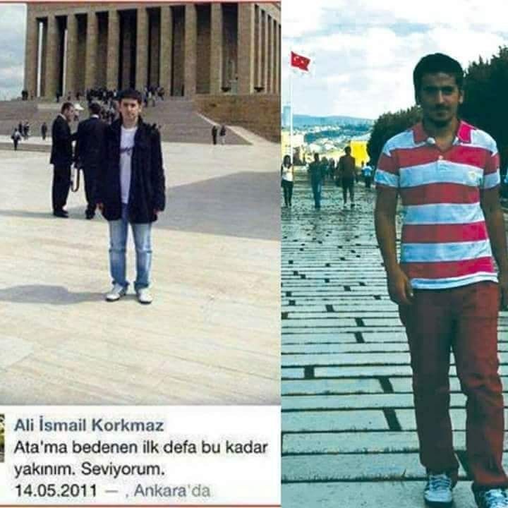 Fetullahın polis kılığına girmiş maşalarınca katledilen Ali İsmail Korkmaz 19 yaşındaydı