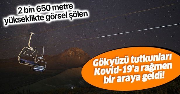 Son dakika: 2 bin 650 metre yükseklikte görsel şölen: Perseid meteor yağmuru Erciyes Dağı'nda izlediler
