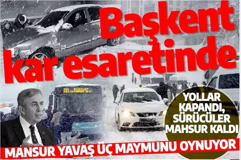 Ankaralılar kar esaretinde, Mansur Yavaş üç maymunu oynuyor! ABB'ye tepkiler çığ gibi