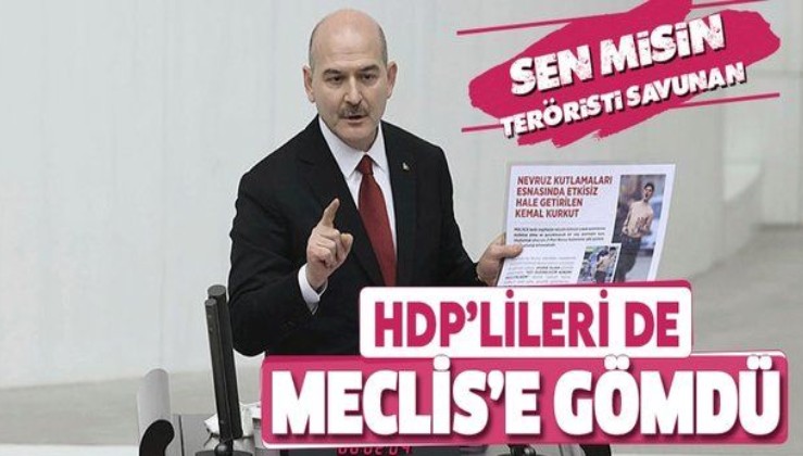 İçişleri Bakanı Süleyman Soylu, PKK'lı teröristleri ve Kemal Kurkut'u savunan HDP'lileri Meclis'te rezil etti