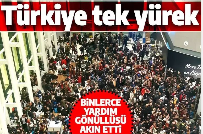 Türkiye tek yürek! Binlerce yardım gönüllüsü İstanbul Havalimanı'na akın etti