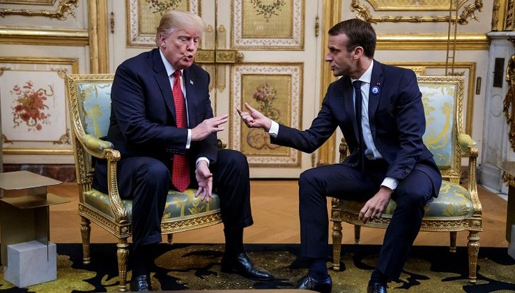 Trump: Macron'un aptallığına kısa süre içinde karşılık vereceğiz