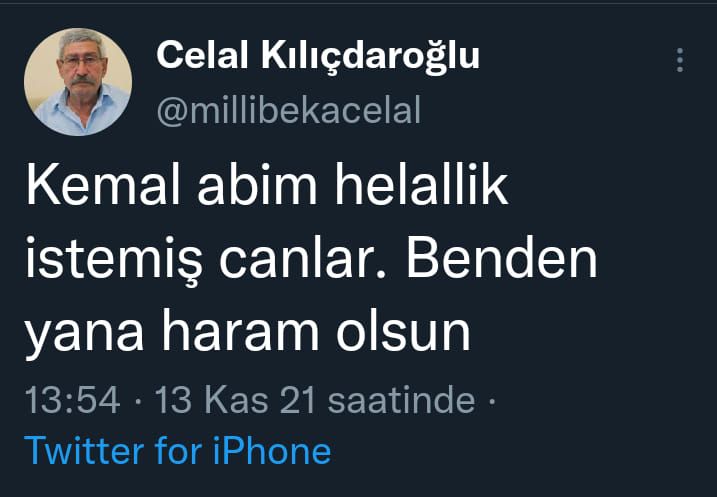 Kemal Kılıçdaroğlu isteyecekse ilk önce öz  kardeşini ikna edip helallik alsin.