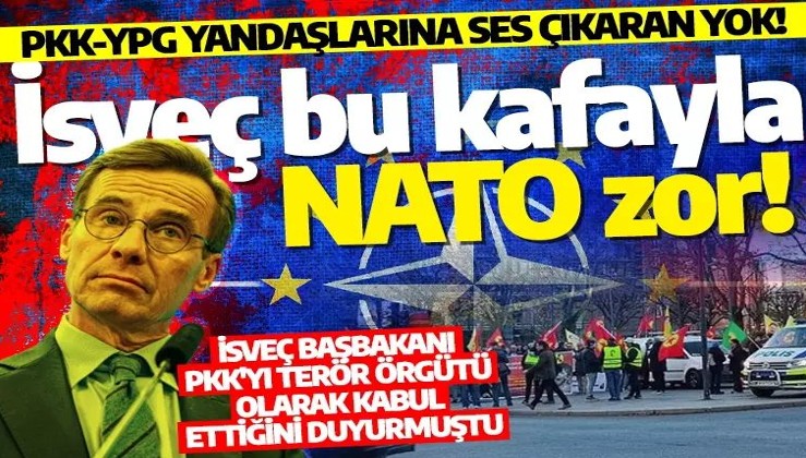 İsveç bu kafayla NATO zor! PKK/YPG yandaşları Stockholm'de gösteri yaptı