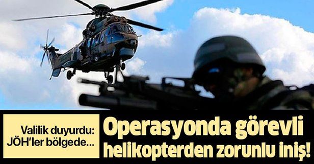 Bingöl Valiliği duyurdu: Operasyondan dönen helikopter teknik arıza nedeniyle zorunlu iniş yaptı
