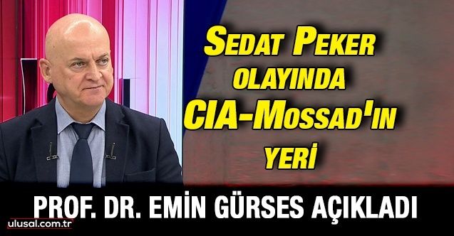 Prof. Dr. Emin Gürses açıkladı: ''Sedat Peker kaldığı otel Mossad ile bağlantılı birinin oteli''