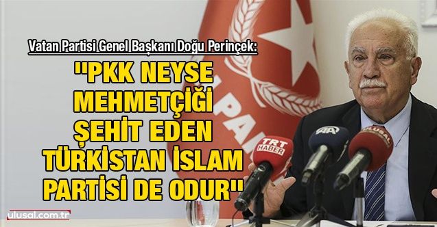Doğu Perinçek: ''PKK neyse Mehmetçiği şehit eden Türkistan İslam Partisi de odur''