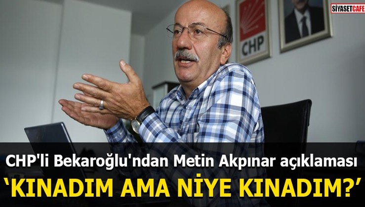 CHP'li Bekaroğlu'ndan Metin Akpınar açıklaması Kınadım ama niye kınadım
