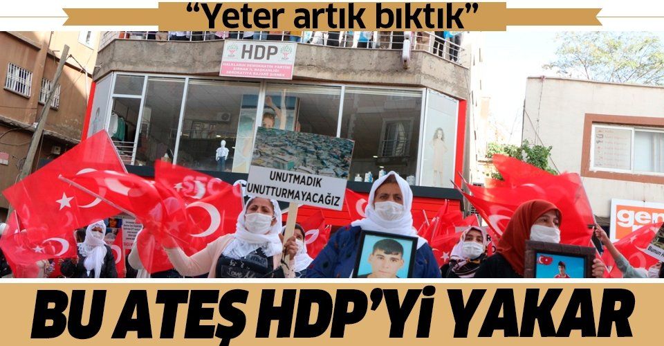 Şırnak'ta evlatları PKK tarafından kaçırılan aileler HDP binası önünde eylem yaptı!
