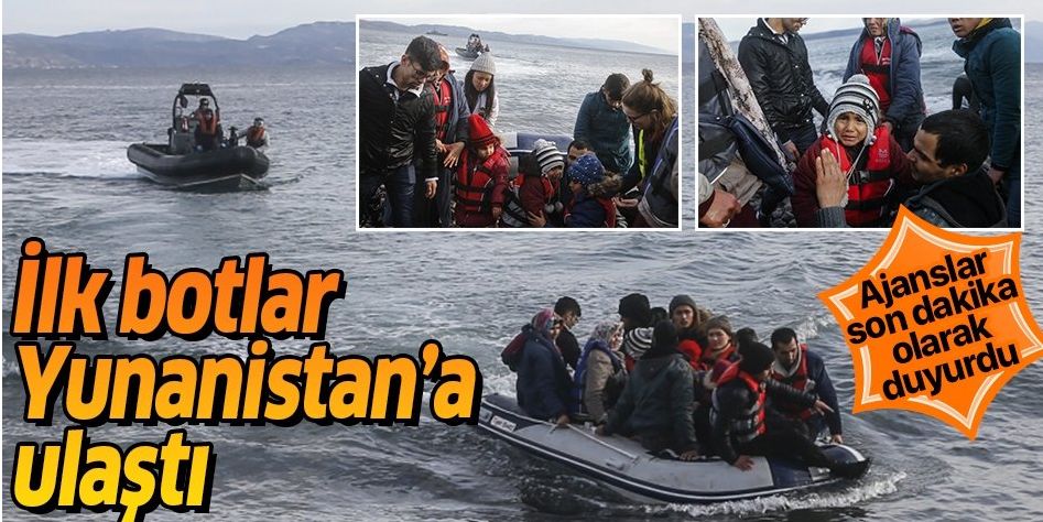 Ajanslar son dakika olarak duyurdu: İşte Yunanistan'a ulaşan göçmen botları
