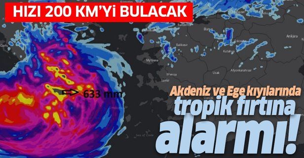 Türkiye'nin Akdeniz ve Ege kıyılarında tropik fırtına alarmı! Saatteki hızı 200 kilometre olacak