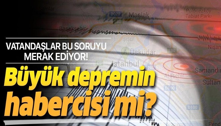 İstanbul'daki bu depremler büyük depremin habercisi mi?.