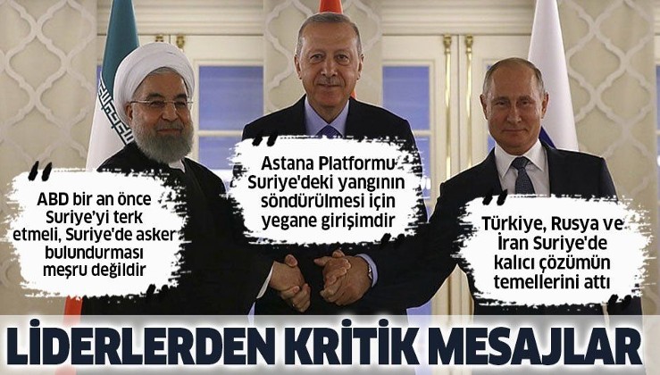 Kritik zirve sonrası Erdoğan, Putin ve Ruhani'den ortak açıklama.