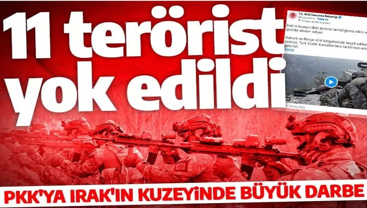 Son dakika: PKK'ya ağır darbe! 11 terörist etkisiz hale getirildi