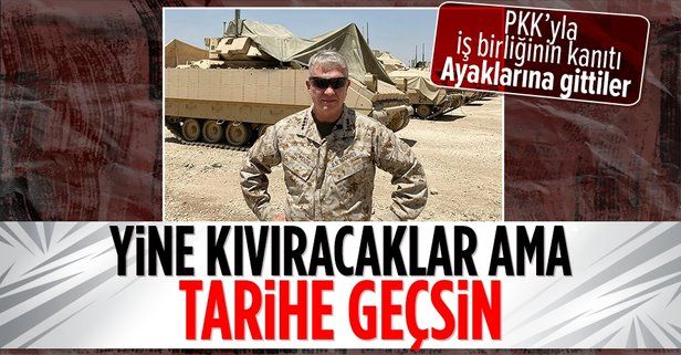 ABD'nin üst düzey komutanı General Frank McKenzie Suriye'de YPG'li teröristlerle görüştü poz verdi