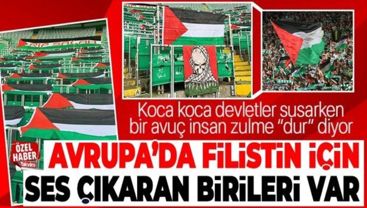 Celtic taraftarları Filistin'e destek oldu! Stadı bayraklarla donattılar