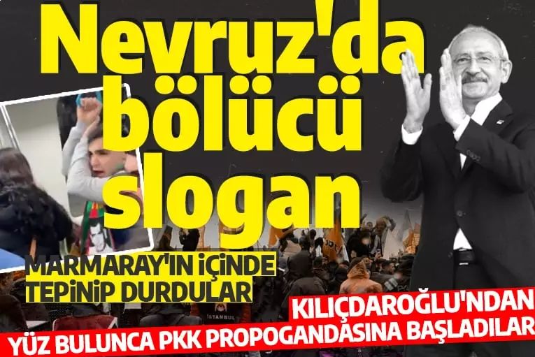 HDP'nin Yenikapı'daki Nevruz kutlamalarında PKK propagandası! Marmaray'da slogan attılar