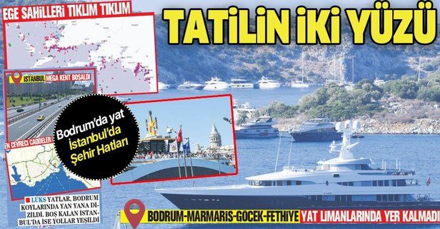Mikonos'a gidemeyen zenginler, Bodruma indi! Boş kalan İstanbul'da ise vatandaşlar vapurla Boğaz sefası yaptı...