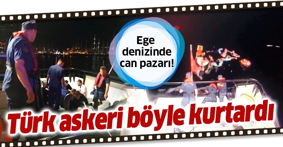 Ege denizinde can pazarı! Mülteci gemisi battı göçmenleri Türk askeri böyle kurtardı.