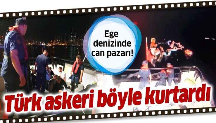 Ege denizinde can pazarı! Mülteci gemisi battı göçmenleri Türk askeri böyle kurtardı.