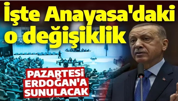 Cumhurbaşkanı Erdoğan'a sunulacak! İşte Anayasa'daki o değişiklik