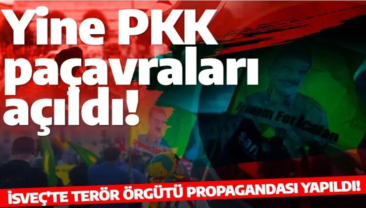 Yine PKK paçavraları açıldı! İsveç'te terör örgütü propagandası yapıldı!
