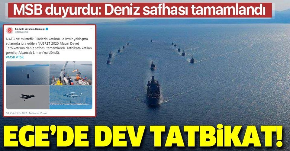 Son dakika: Türkiye'nin ev sahipliğindeki 'Nusret2020 Davet Tatbikatı'nın deniz safhası tamamlandı