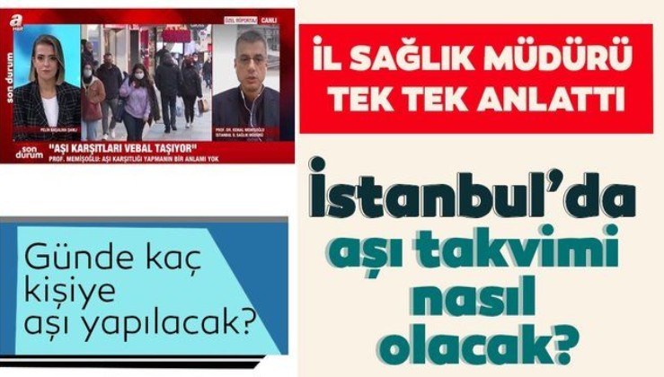İstanbul İl Sağlık Müdürü Kemal Memişoğlu canlı yayında açıkladı! İstanbul'da aşılama takvimi nasıl olacak?
