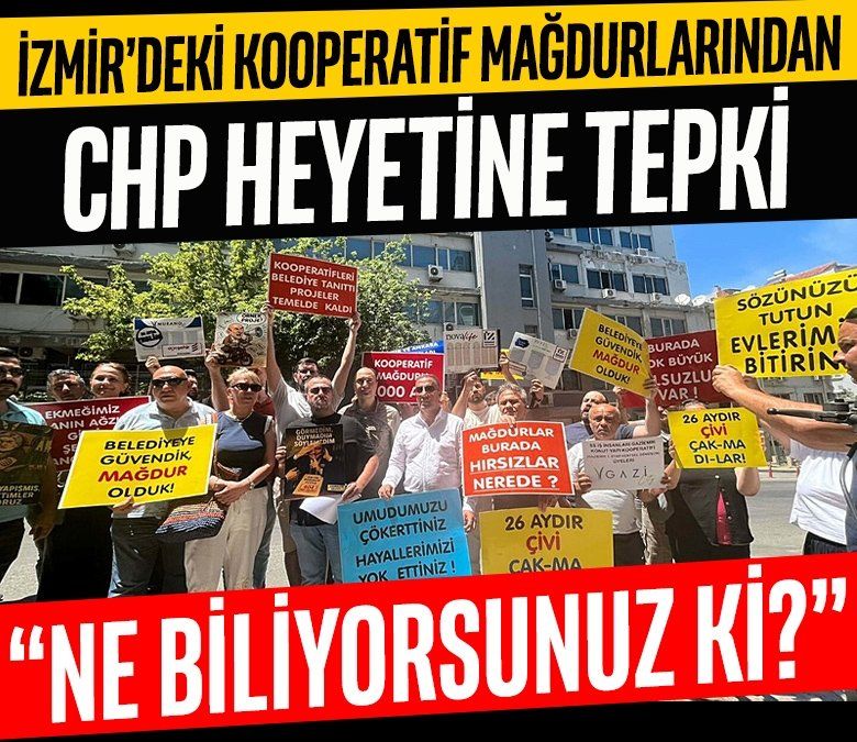 İzmir'de kooperatif mağdurları, CHP heyetine tepki gösterdi