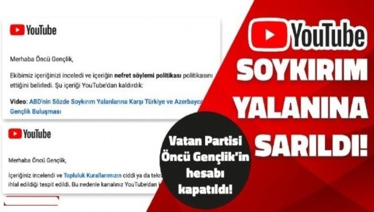 Youtube 'soykırım' yalanına sarıldı
