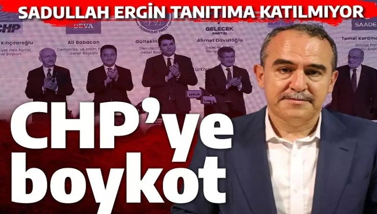 Sadullah Ergin CHP'yi boykot etti: Krizlerin adamı Ankara toplantısında yok
