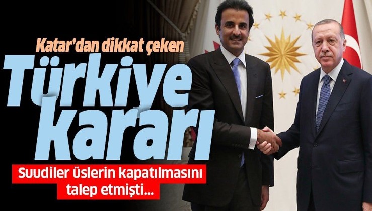 Katar'dan Türkiye kararı! Suudi Arabistan talep etmişti....