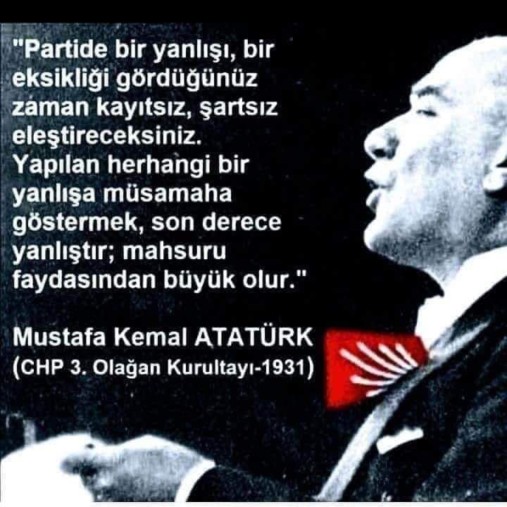 Atatürk diyor ki: "Yanlışa müsamaha göstermek..."