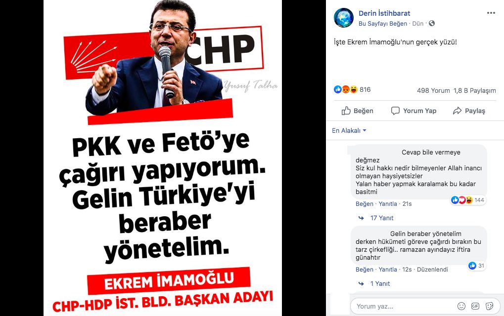 Ekrem İmamoğlu ‘PKK ve FETÖ’ye çağrı yapıyorum Türkiye’yi beraber yönetelim’ dedi mi?