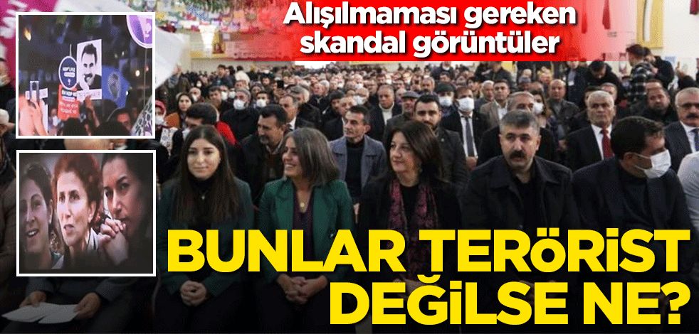 Daha ne kadar bu görüntülere alışacağız? Pervin Buldan'ın katıldığı HDP kongresinde PKK propagandası!