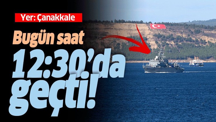 Rus askeri gemisi "Ivan Khurs" Çanakkale Boğazı’ndan geçti.