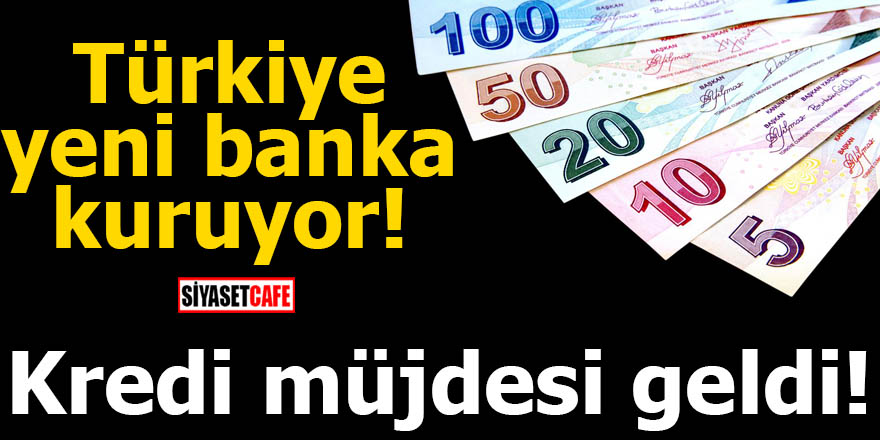 Türkiye yeni banka kuruyor! Kredi müjdesi geldi