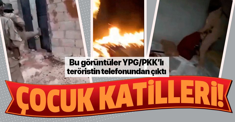 YPG/PKK'lı teröristin telefonundan çıkan görüntüler kan dondurdu! Kadın ve çocuğu katlettiler....