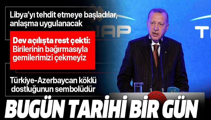 Son dakika: Erdoğan'dan TANAP Avrupa Bağlantısı Açılış Töreni'nde önemli açıklamalar.