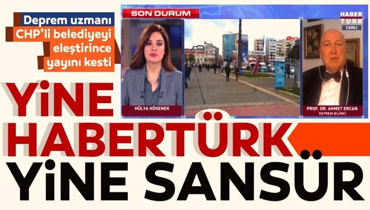 Habertürk TV'de Prof. Dr. Ahmet Ercan'a skandal CHP'li Belediye sansürü! Hülya Hökenek yayını böyle sonlandırdı...
