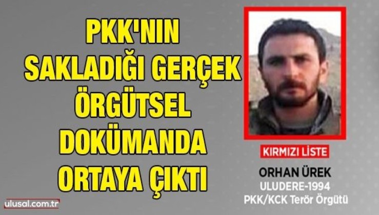 PKK'nın sakladığı gerçek örgütsel dokümanda ortaya çıktı