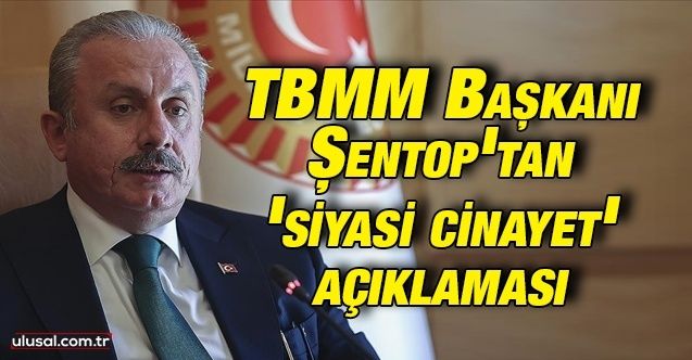 TBMM Başkanı Şentop'tan 'siyasi cinayet' açıklaması