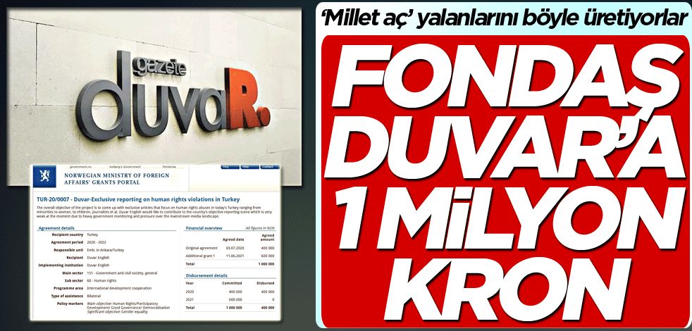Fondaş Duvar’a 1 milyon kron!