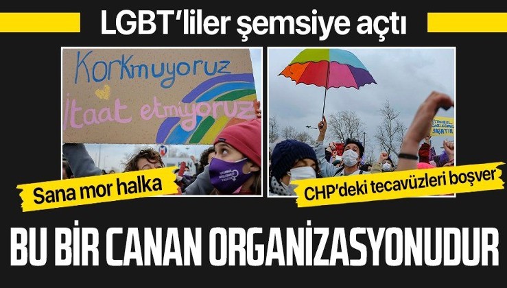 Kadıköy'de CHP'nin organize ettiği İstanbul Sözleşmesi eylemi düzenlendi! LGBT'liler bayrak ve şemsiye açtı