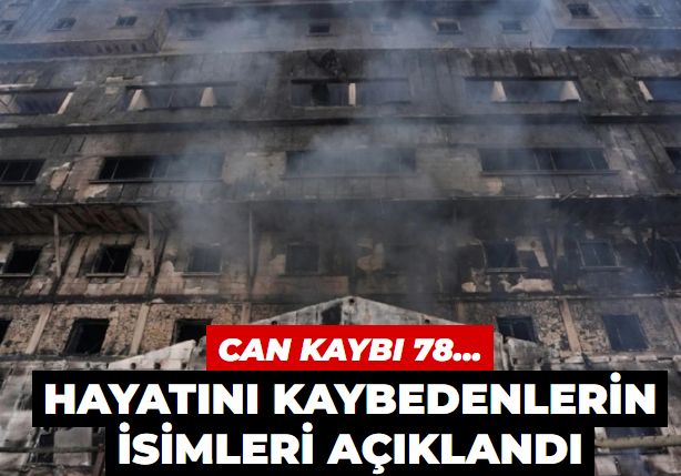 Kartalkaya'daki yangında hayatını kaybeden 78 kişinin isimleri açıklandı...